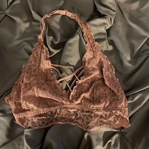 victoria’s secret pink lace up bralette
